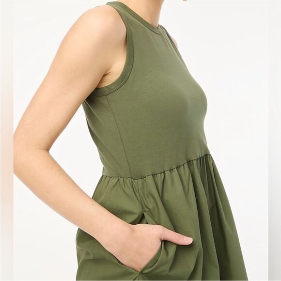 J. Crew Factory NWT High Neck Mix Knit Dress XS in Distress Fatigue - Picture 2 of 13